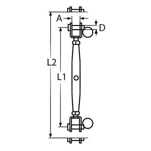 2x Tensor de cable M4 de acero inoxidable 316 con cuerpo cerrado y quijada miniatura 2