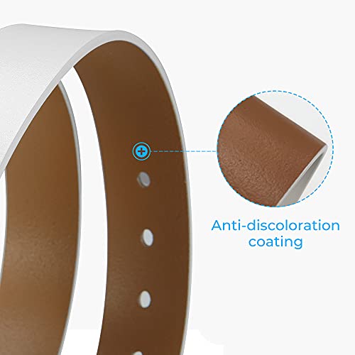 Image of Chaoren Leather Ratchet Belt 2 Pack Dress with Click Sliding Buckle 1 3 /8 inch in Gift Set Box - Adjustable Trim to Fit