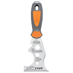 Clauss 14-in-1 plamuurmes professionele kwaliteit schildersgereedschap | titanium gebonden roestvrijstalen lemmet met antiaanbaklaag | antislip, ergonomische handgreep | ideaal om te schrapen | 18856