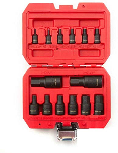 Juego de 14 piezas de llaves hexagonales para impacto SAE miniatura 2