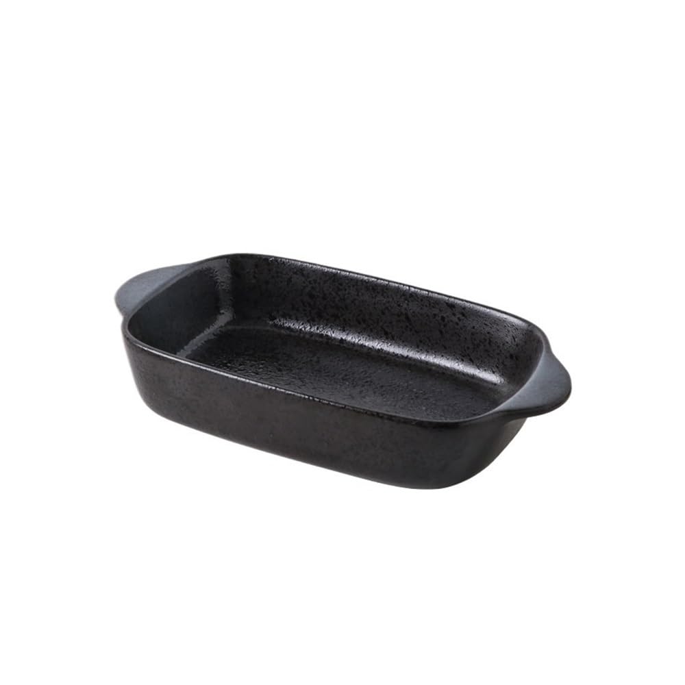 Plat à riz au fromage individuel avec cette cocotte en céramique noire pour repas au four