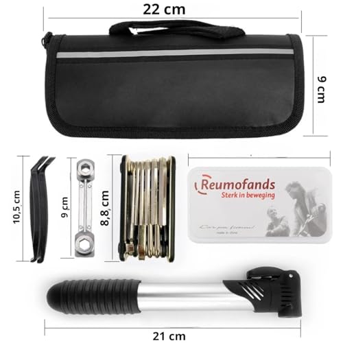 Kit de Ferramentas para Bicicleta, Chaves, Remendo para Pneus, Bomba de Ar, Bolsa para Quadro