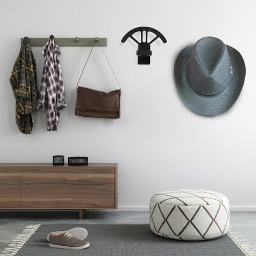Bochino 2 PCS Adjustable Cowboy Hat Rack Holder, Wooden Wall Mount Stand, Keep Original Shape of Hat with 4 Speed Adjustable Western Hat Display for Storage Fedoras Hats (Bamboo) by Bochino - Used condition - Image 4