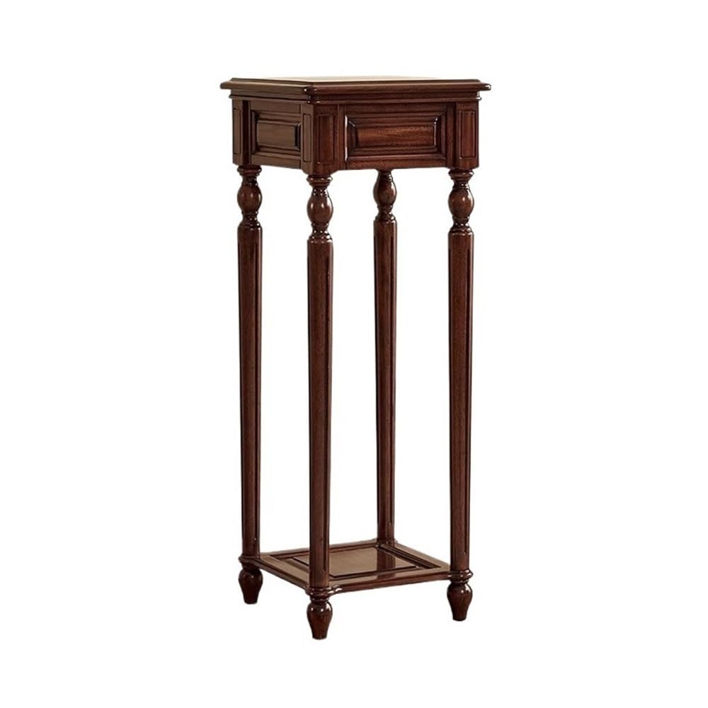 ZENY896V Home American Classical Black Walnut Flower Rack, Indoor Living Room Tall Leg Plant Stand Decor(Small)
