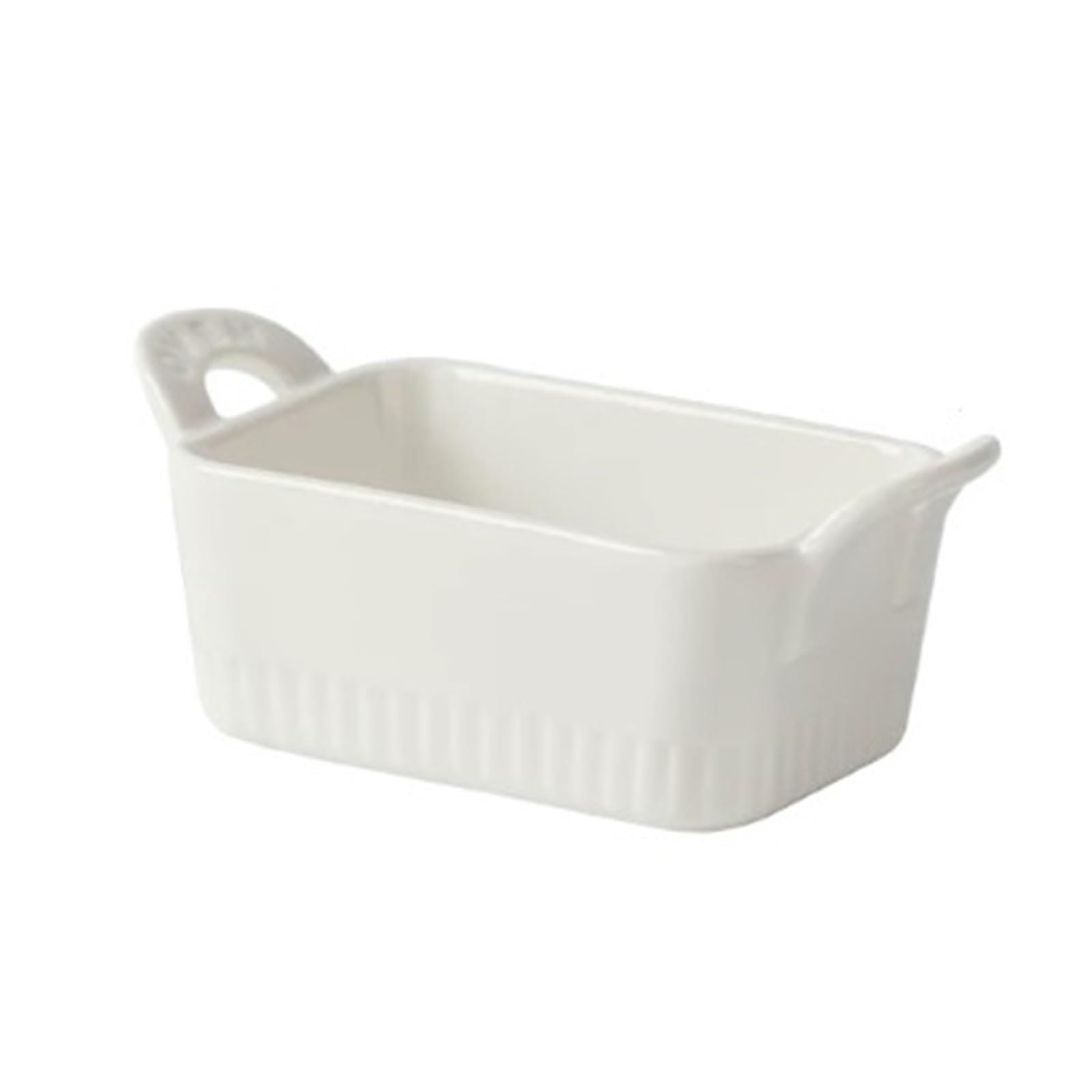 Versátil Fuente for hornear de cerámica cuadrada blanca con dos asas(Medio)