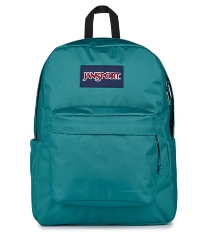 Image of JanSport SuperBreak Plus Backpack with Padded 15-inch Laptop Sleeve and Integrated Bottle Pocket - Spacious and Durable Daypack for Work and Travel - Emerald Pool