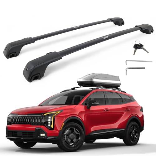 Snailfly 350 lbs Lockable Roof Rack Cross Bars Fit for Kia Sportage X-Pro X-line 2023-2026, Aluminum Crossbars Luggage Cargo Carrier, Rooftop Accessories for Bike Kayak Skis Surfboard Canoe