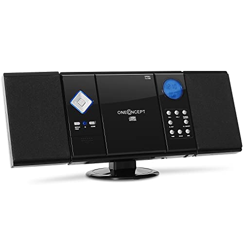 oneConcept Radio Portatile con Lettore CD HiFi, FM con impianto Stereo AUX + 2 Altoparlanti, Display...