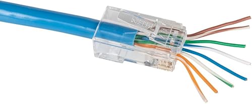 Miniatura 7 de Klein Tools VDV026-813 Kit de probador de cable Ethernet RJ45 y crimpadora, tecnología de paso, incluye conectores para aplicaciones de datos Cat5e