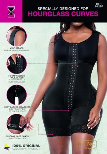 Bling T942BF Stage 2 Fajas Colombianas Post Surgery Compression Garment Tummy Tuck with Bra for Guitar Body Shapes3