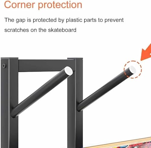 Scaffale da pavimento in metallo per attrezzature sportive, skateboard, snowboard, sci e scooter, salvaspazio, ideale per la casa e la palestra