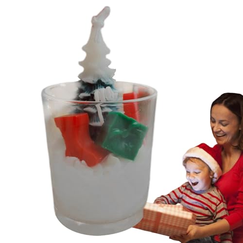 Seyrnicay Velas perfumadas de Navidad, velas perfumadas de Navidad de larga duración, velas perfumadas de invierno, vela de cera de soja única para decoración del hogar para mesa, estante y chimenea