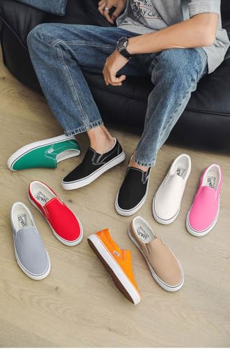 Men's Slip On Sneakers Classic Low Top Wide Canvas Skate Loafers Comfortable Walking Shoes Casual Tennis Shoes4