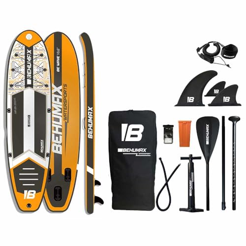 Behumax, Tabla De Paddle Surf Be Wave Caribbean 10.6, Hasta 160kg, 320x81x15cm, Remo, Hinchador, Mochila Impermeable, 3 Aletas, Kit De Reparació Behumax, Tabla De Paddle Surf Be Wave Caribbean 10.6, Hasta 160kg, 320x81x15cm, Remo, Hinchador, Mochila Impermeable, 3 Aletas, Kit De Reparació