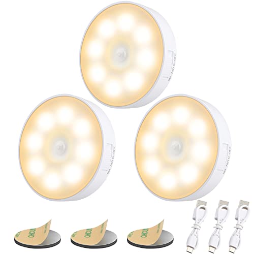 Electight 人感センサーライト USB充電式 8 LED フットライト 3種類の照明モード 屋内 磁気吸着シール 足元灯 キッチン・クローゼット・本棚用 - 3000K ウォームホワイト