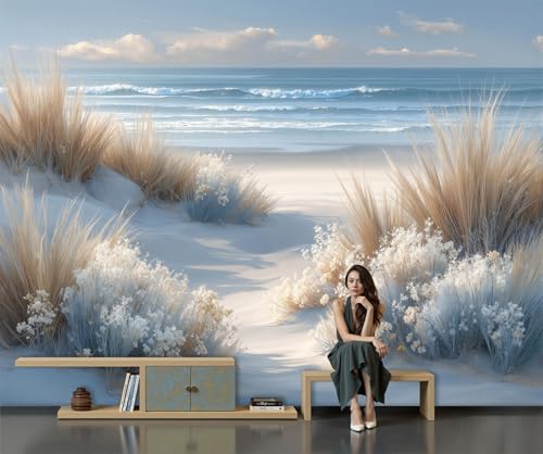 Papier peint panoramique plages et dunes de sable beige 400x280cm