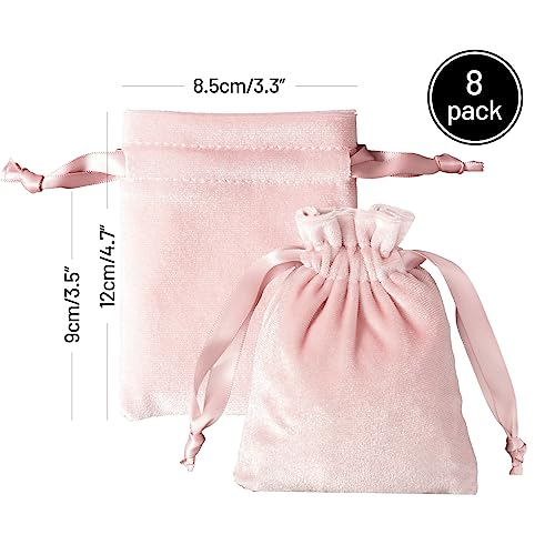 DoGeek-8PCS-35-X-47-Super-Soft-Jewelry-Bags-Luxury-Velvet-Drawstring-Bags-Pouches-Candy-Gift-Bags-for-Christmas-Party-Wedding-Favors-Mix-Color