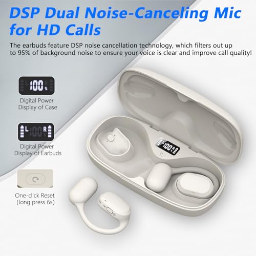Image of BANIGIPA Open Ear Headphones, True Wireless Earbuds, Bluetooth 5.4 Headphones w /Dual Mic for Calling, Comfort Sports Over Ear Earbuds w /Earhooks for Running Traveling, IP67 Waterproof, 40H Playtime