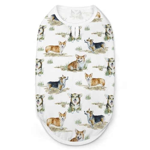 ペット服 コーギー 面白い 犬 犬服 ペットウェア Tシャツ パーカー 袖なし 犬の服 タンクトップ タンクトップ クールベスト 通気性 ファッション S-2XL