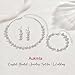 Aukmla Bridal Wedding Jewelry Set Silver Rhinestones Choker Necklaces Earrings Bracelet Sets Prom Jewelry for Women and Brides (Silver)