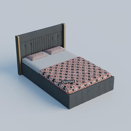Image of Solid Wood Upholstered Single Bed for Bedroom with Storage | Premium Fabric with Button Tufted Headboard | Wooden Single Cot /Palang for Home | Modern Single Bed | Dark Grey