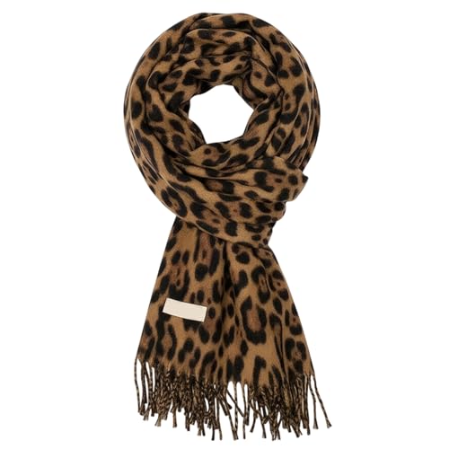 RQcMid Schal Leopardenmuster Damen Leo Schal Damen Winter Leoparden Schal Damenschal Winter Schals für Damen 230g Hochwertig