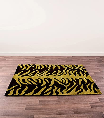 Image of Carpet Mahal Export Quality Handmade Tuffted Pure Woollen Carpet for Living Room Bedroom Size 5 x 8 feet (150X240 Cm) Color-Multi