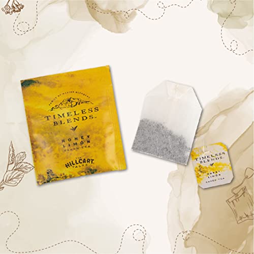 Image of Timeless Blends by The Hillcart Tales Honey Lemon Green Tea Bags 100 Pieces, Premium Green Tea Leaves With Organic Detox Flavoured, Rich Honey & Raw Lemon, Refreshing, Antioxidants, 200 gms