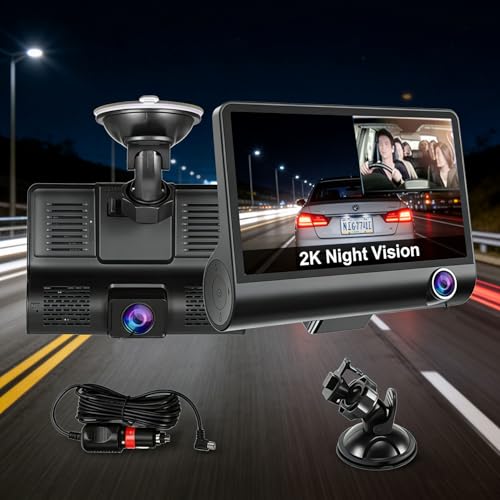 Dash Camera for Cars, Car Camera, Dual Dashcams for Cars with Night Vision, 32GB Card, Loop Recording. - image 1