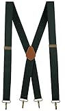 Buyless Fashion Suspenders for Men - 48' Adjustable Straps 1 1/4' - X Back with Metal Hooks -...