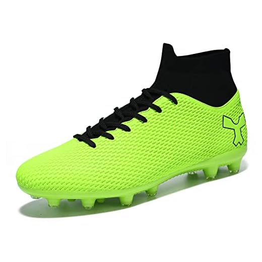 Men's Soccer Cleats Football Cleats for Mens Big Boys High-Top Spikes Shoes for Youth Professional Training Turf Indoor Outdoor Sneaker Green,11
