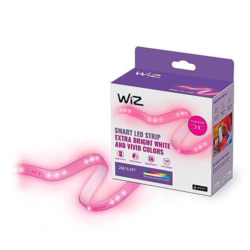 WiZ LED strip - Starterset - 2 meter - RGB+W - Makkelijke installatie - Gekleurd en Wit Licht - Wi-Fi - RGB; één kleur tegelijk