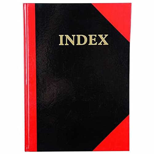 Cumberland A4 100 Leaf Index Book A-Z Ruled Red & Black Hard Cover