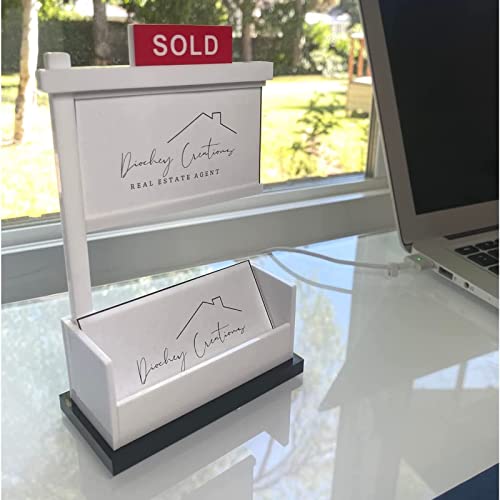Real Estate Business Card Display - 2023 New Acrylic Business Card Holder For Realtor Business Office Reception Tabletop, Holds 3.5 X 2 Inch Cards For Business #TOP5