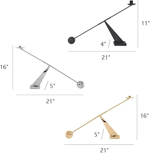 Miniatura 2 de Portavelas geométricos, centro de mesa de portavelas largo, candelabro geométrico (plateado)