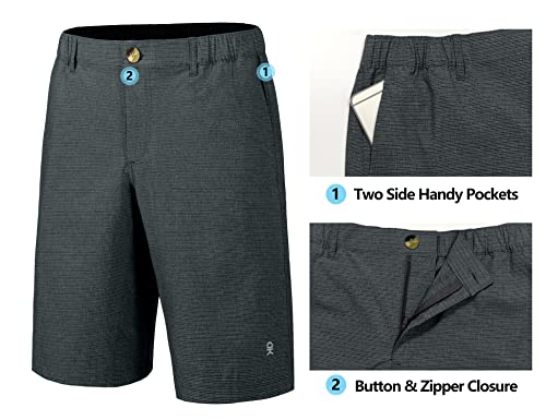 Image of Little Donkey Andy 12 Inch Inseam Golf Shorts for Men Bermuda Quick Dry Elastic Waist Shorts for Hiking Travel Casual