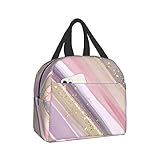 ゴールドグリッターマーブル 保冷バッグ ランチバッグ トートバック ペット 格子柄 保温 お弁当袋 花火大会 花見 運動会 通勤 通学用 食品収納 洗える 手提げ アルミ 男女兼用