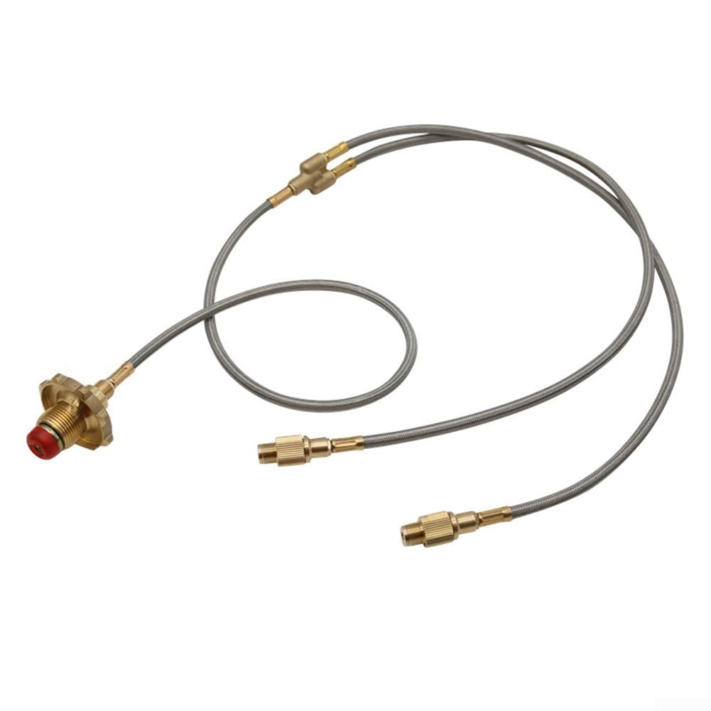 Gas Cylinder Adapter Cable Copper Stove Connector Copper Gas Adapter Cable for Outdoor Stove Heads Camping Gas Hose Adapter for Household Cylinders Compact Gas Cylinder Connector for BBQ Stoves(A)