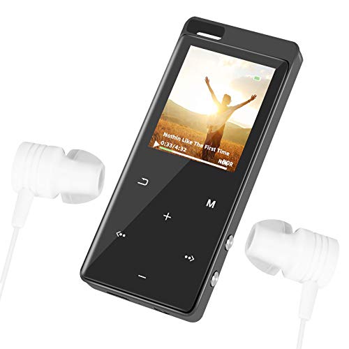 MP3/MP4 Player with Backlit Touch-Button and Bluetooth4.2, Hi-Fi Music Player with Speaker and FM Radio, Portable Video Player for eBook Reading, Voice Recording, 16 GB, Black (Black)