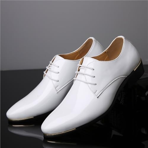 Slip On Pointed Toe Business Oxford Shoes Low Top Non Slip Walking Men's Shiny Genuine Leather Shoes for Wedding2