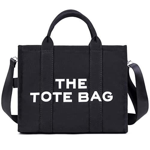 DKIIL NOIYB Women's Canvas Tote Bags Casual Crossbody Bag With Zipper Double Shoulder Straps Shoulder Bags for School Shopping Work Travel