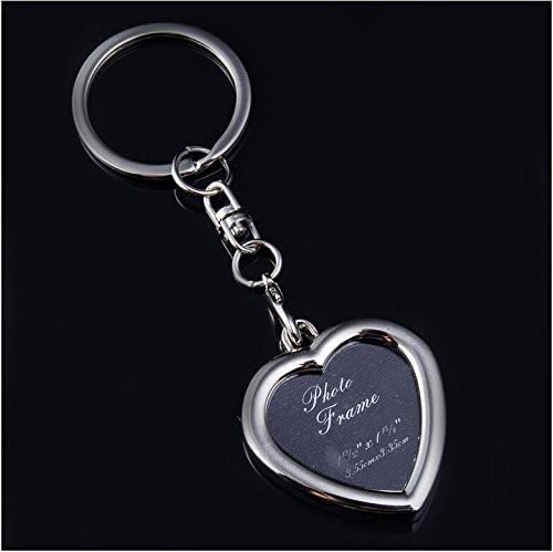 [3-Pack] Mini Photo Frame Fashion Metal Keychain Couple Gift (Heart-Shaped)
