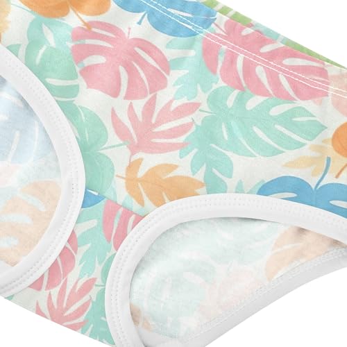 Girls Underwear Toddler 2t Cotton Girl Panties Cute Animals Kids Undies Briefs Tropical Leaves Pastel Rainbow4