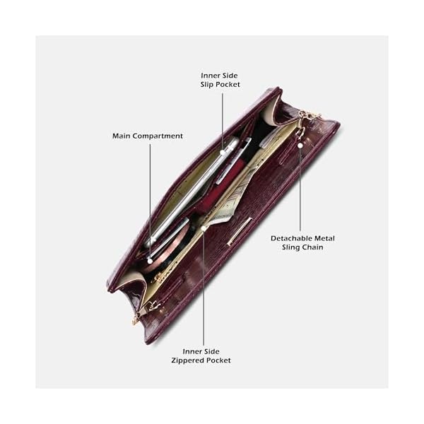 Lavie Women's Glossy Dazz Envelope Clutch | Ladies Purse Handbag - Image 5