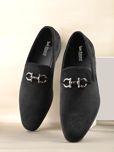 Image of San Frissco Horsebit Formal Loafers Velvet Upper Cushioned Footbed|Comfortable Fashionable Stylish Flexible for Men