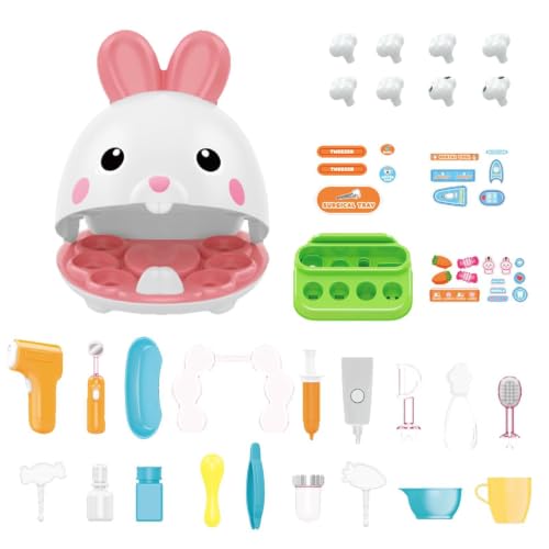 Juego de juguetes para denti con conejito tierno para regalar en la etapa escolar