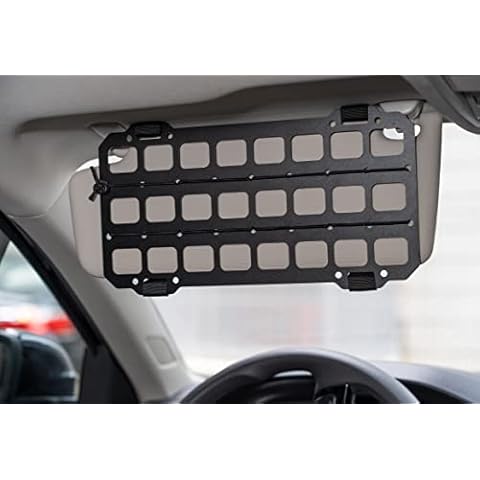 TACNEX Car Sun Visor Organizer Vehicle Rigid MOLLE Panel Tactical Gear Rack EDC Pouch Tool Holster Bag Holder Visor Cover Truck Equipment Mount Plate Modular Storage Shelf Auto Accessories Cover