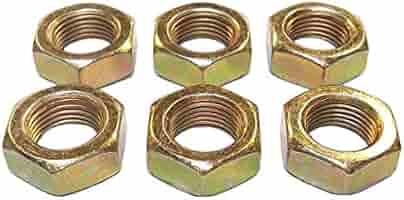 QS Components 5/8-18 Steel Left Hand Jam Nut, Gold Zinc