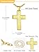 U7 Big Cross Pendant for Men Women 18K Gold Plated Cross Chain Matthew 6:9 Lords Prayer Necklace