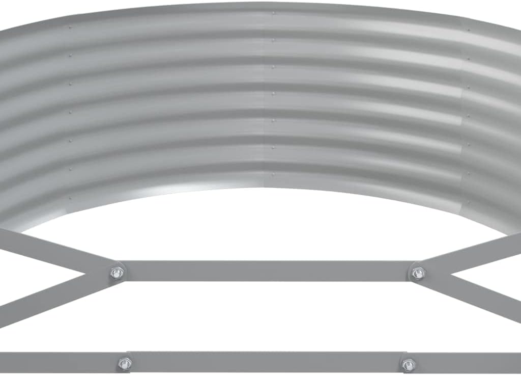 126.8 x 39.4 x 14.2 in Oval Grey Powder-Coated Steel Raised Garden Bed, Rust-Resistant Outdoor Planter Box for Vegetables, Herbs & Flowers, Modern Raised Bed for Patio, Balcony & Yard